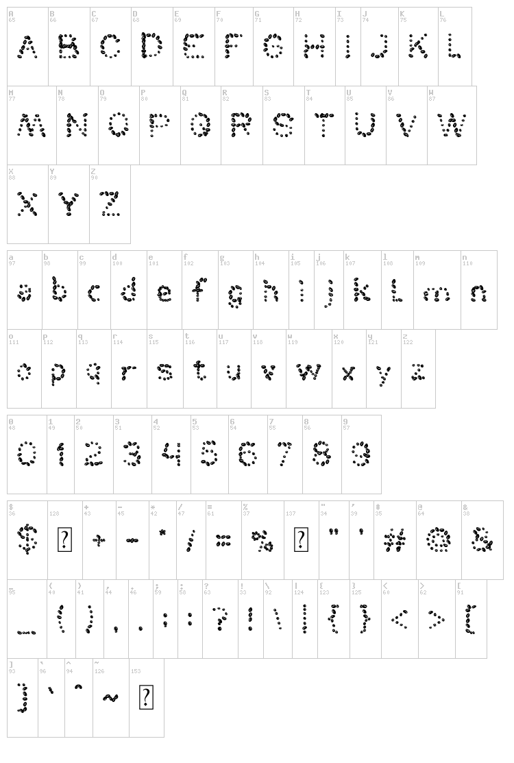 Mountain Dew font map